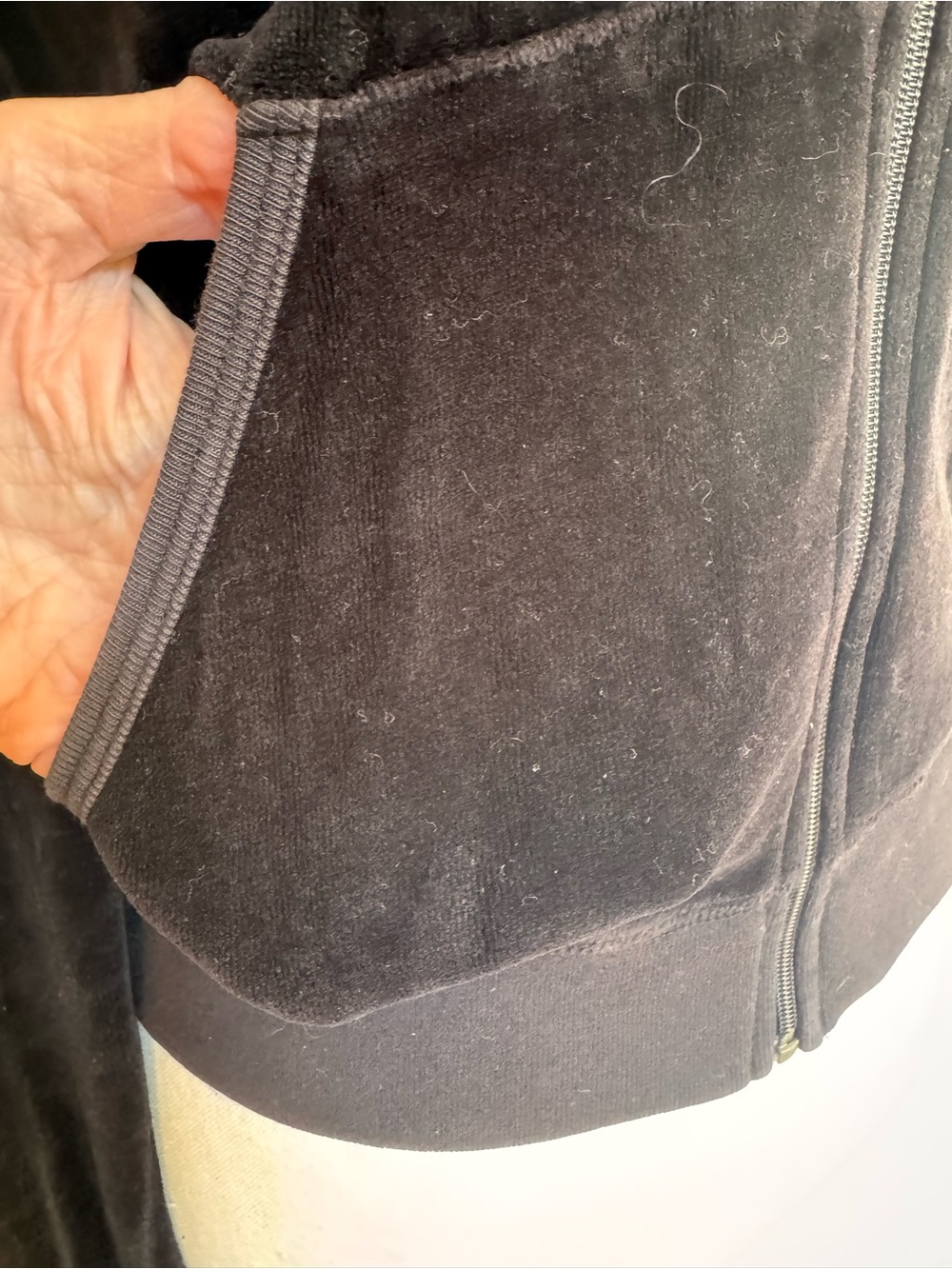 Juicy Couture Black Velour Zip Hoodie with Stud Heart - Picture 5 of 7